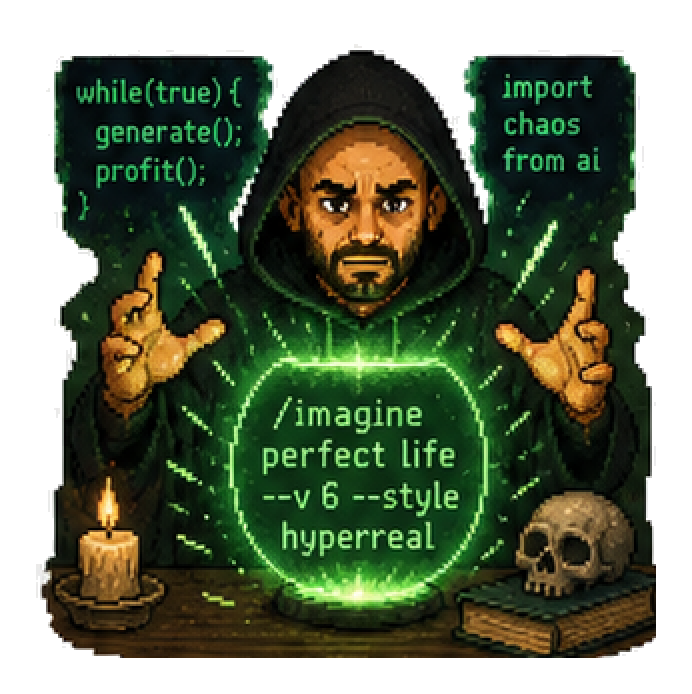 Mini Michael casting a prompt spell for a first AI workflow tutorial