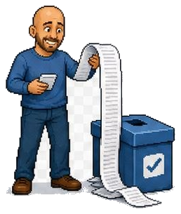 Pixel mini Michael preparing admin tasks