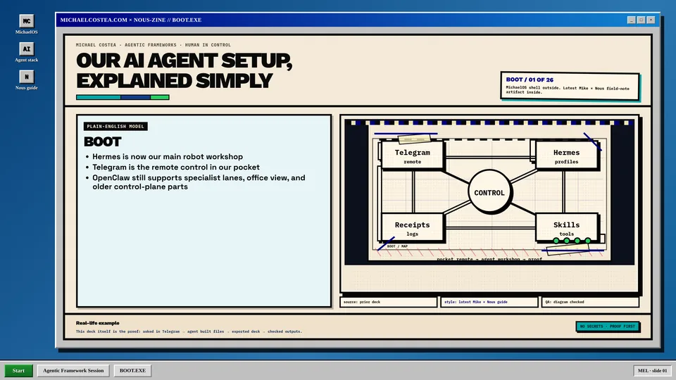 Screenshot of the Agentic Framework Session deck