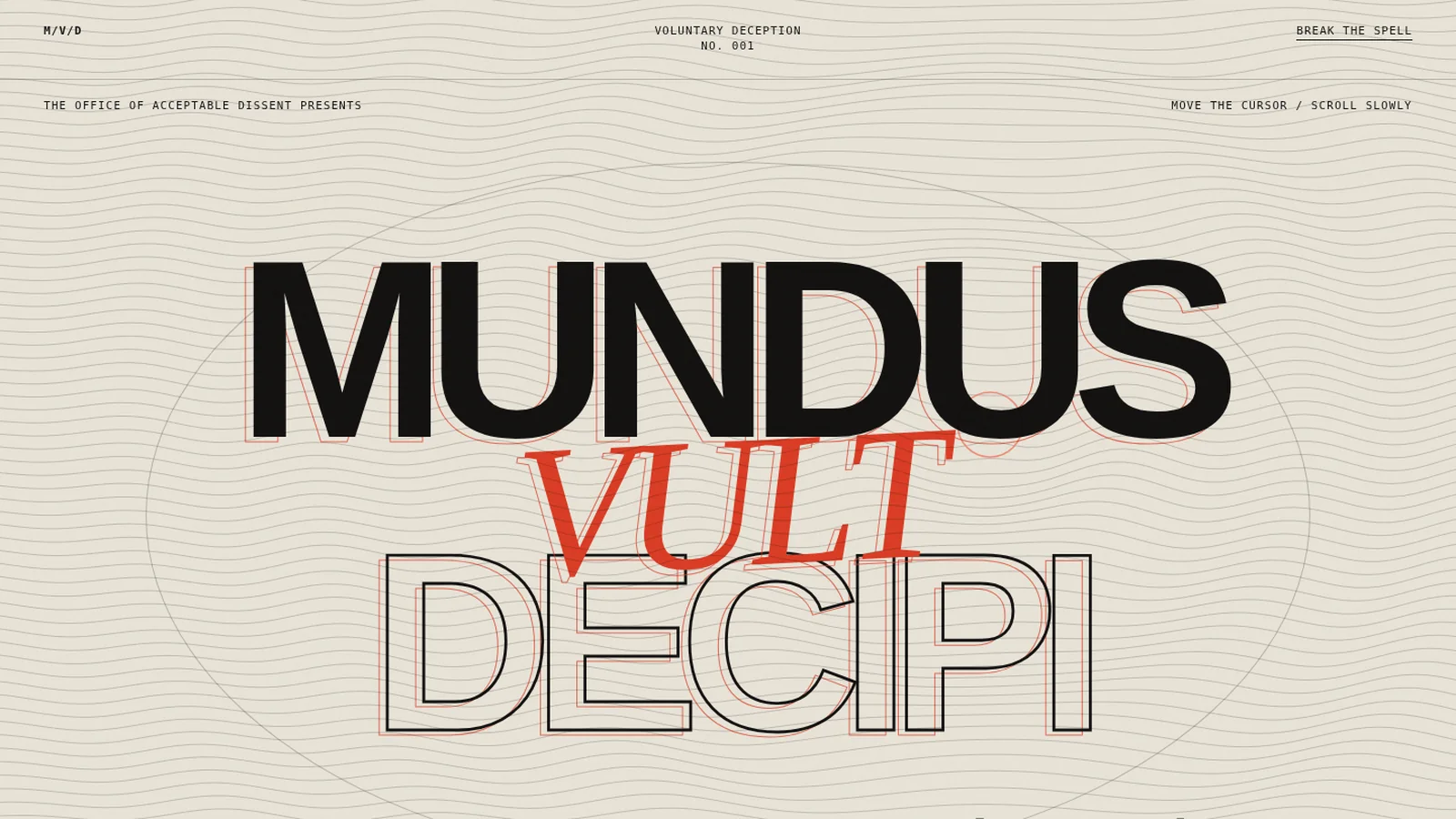 Mundus Vult Decipi participatory artwork hero